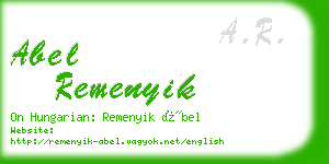 abel remenyik business card